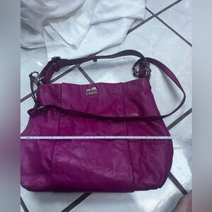 Coach Fuchsia Leather Shoulder Bag